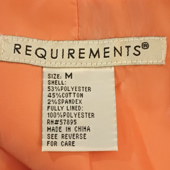 Requirements Jacquard Jacket Size M Double Breasted Retro Blazer. Fully Lined - Picture 8 of 9